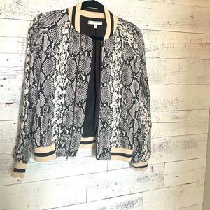 Lavender Brown Snakeskin Print Track Jacket